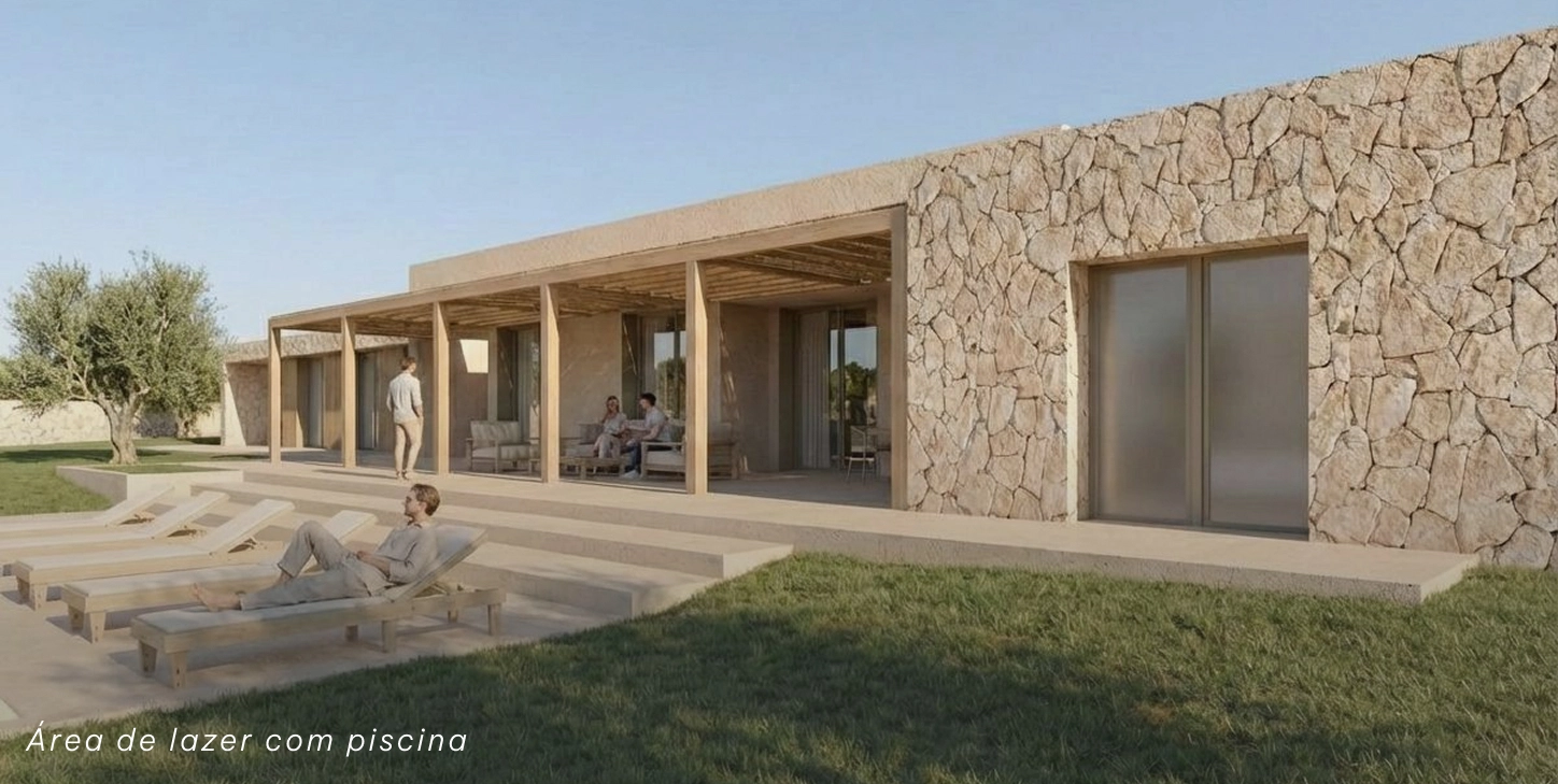 Área de lazer com piscina